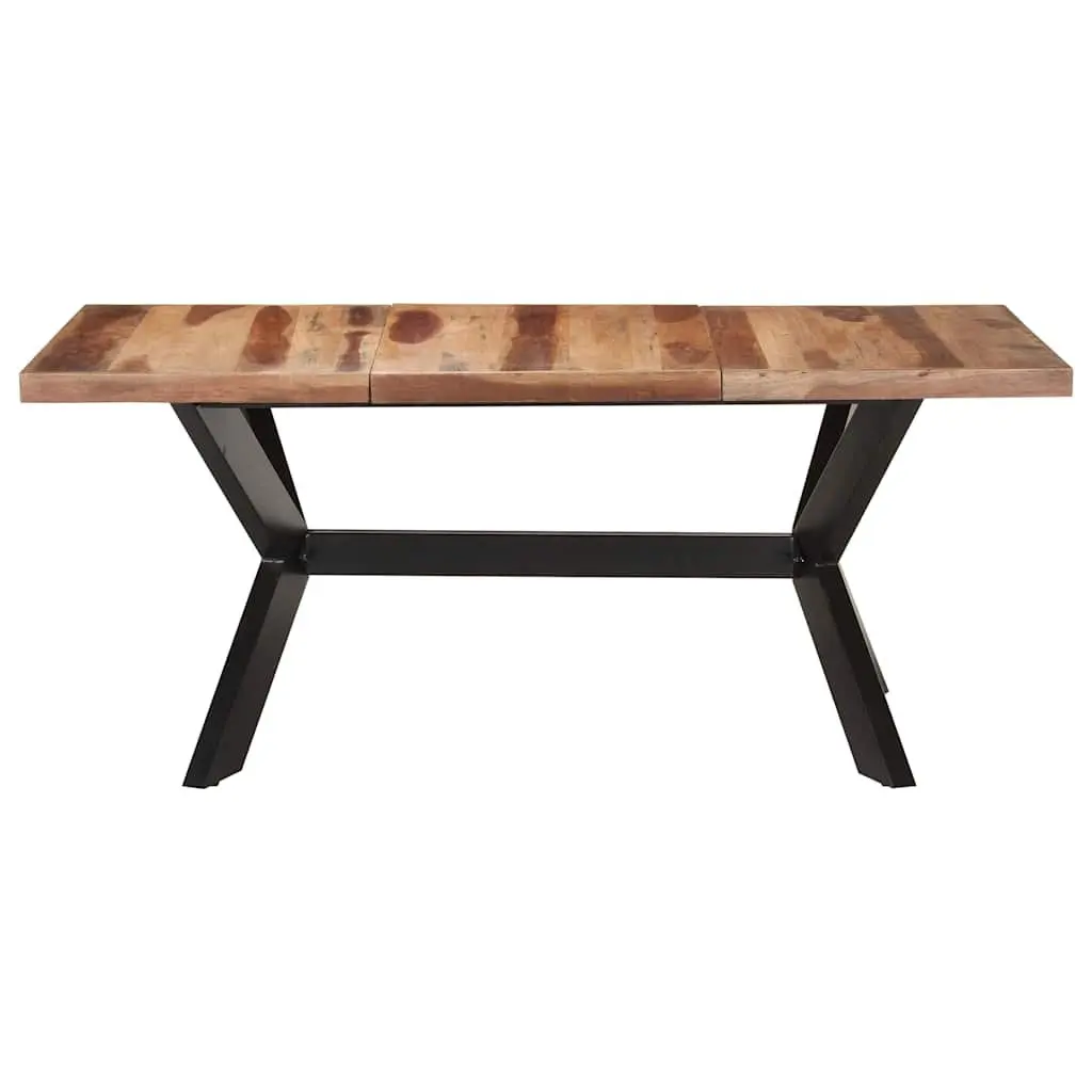 Dining Table Industrial Style 180x90x75 cm Solid Wood Acacia Rubberwood Brown