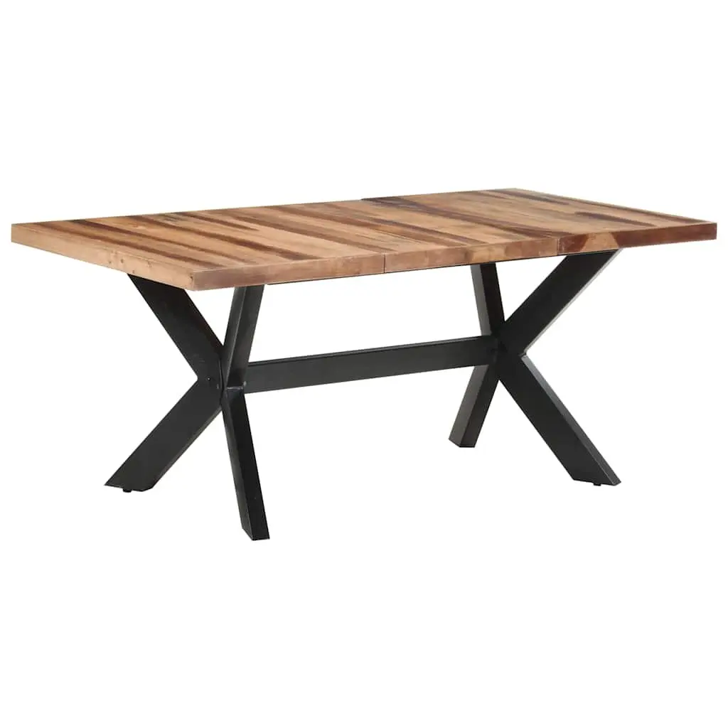 Dining Table Industrial Style 180x90x75 cm Solid Wood Acacia Rubberwood Brown
