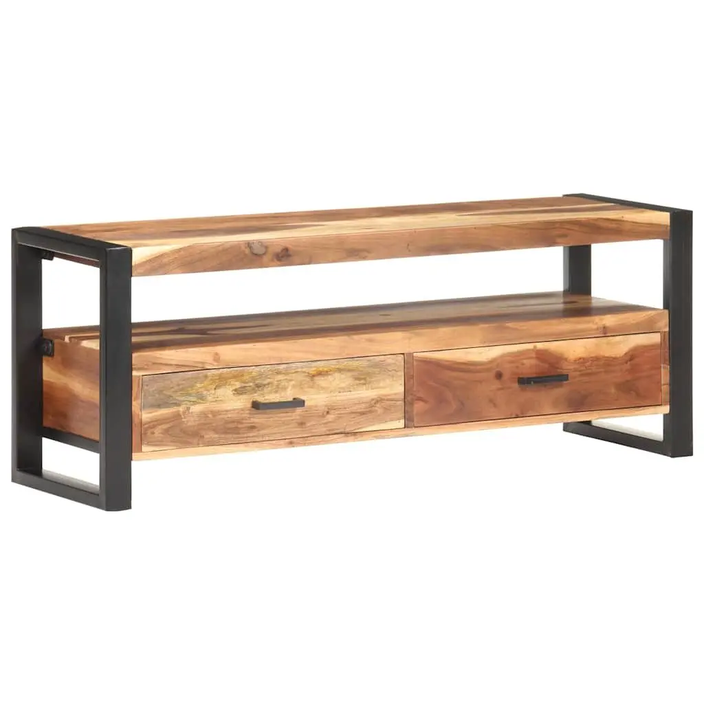 Solid Wood TV Cabinet Vintage Style 120x35x45cm Acacia Rubberwood Brown Honey