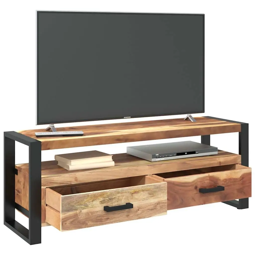 Solid Wood TV Cabinet Vintage Style 120x35x45cm Acacia Rubberwood Brown Honey