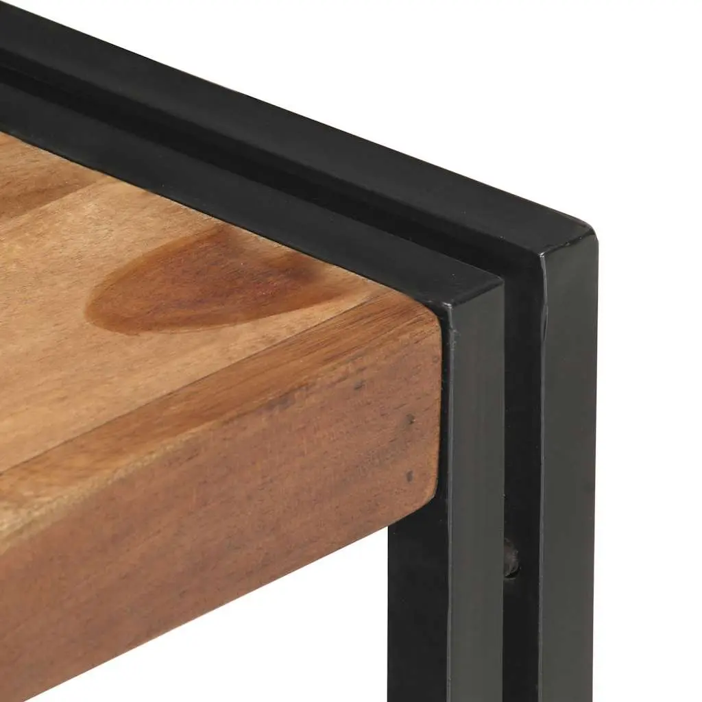 TV Cabinet Brown 120x30x40 cm Solid Acacia Rubberwood Steel Frame Storage Unit with Drawers Open Compartment