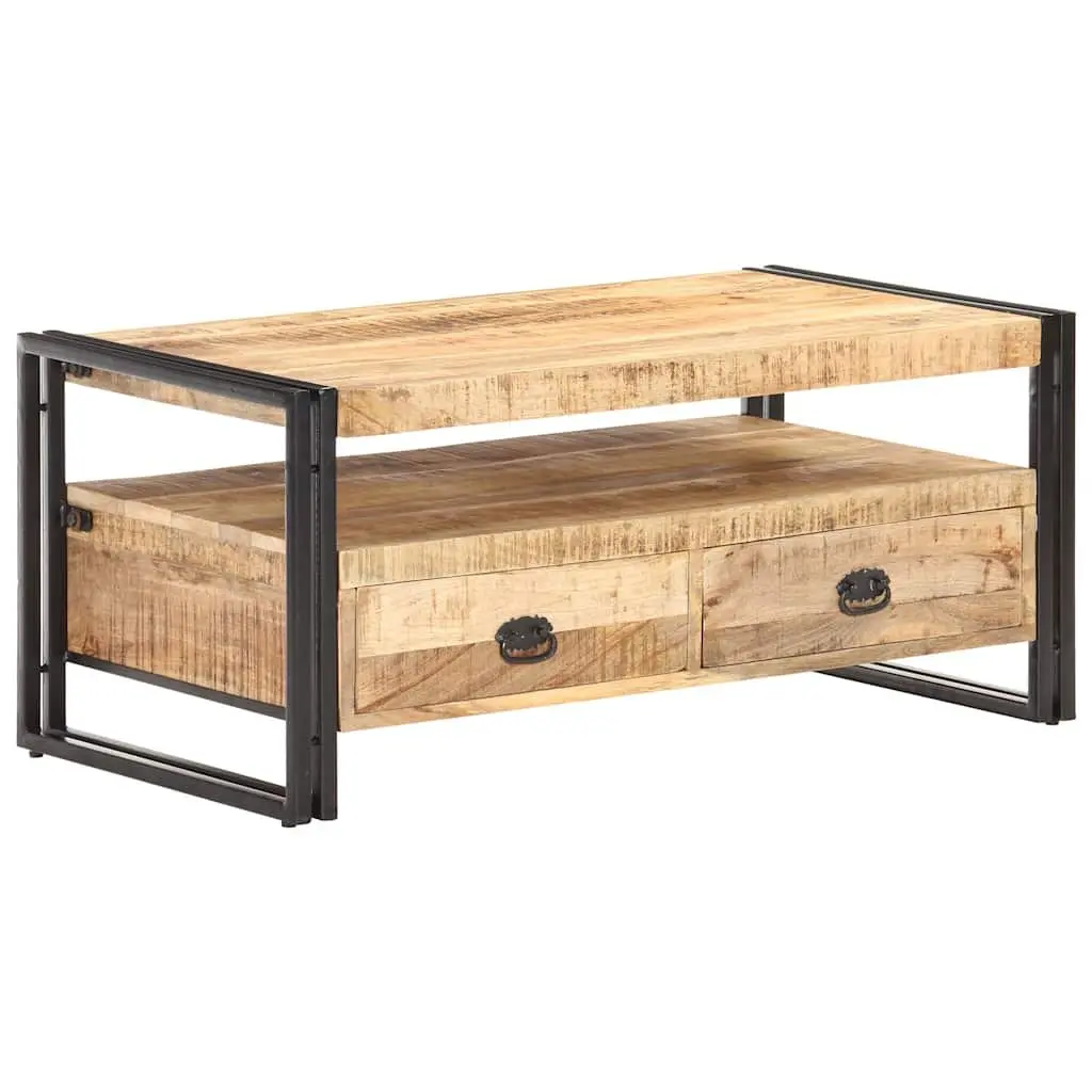 Coffee Table 100x55x45 cm with Drawers Shelf Storage Living Room Accent Table