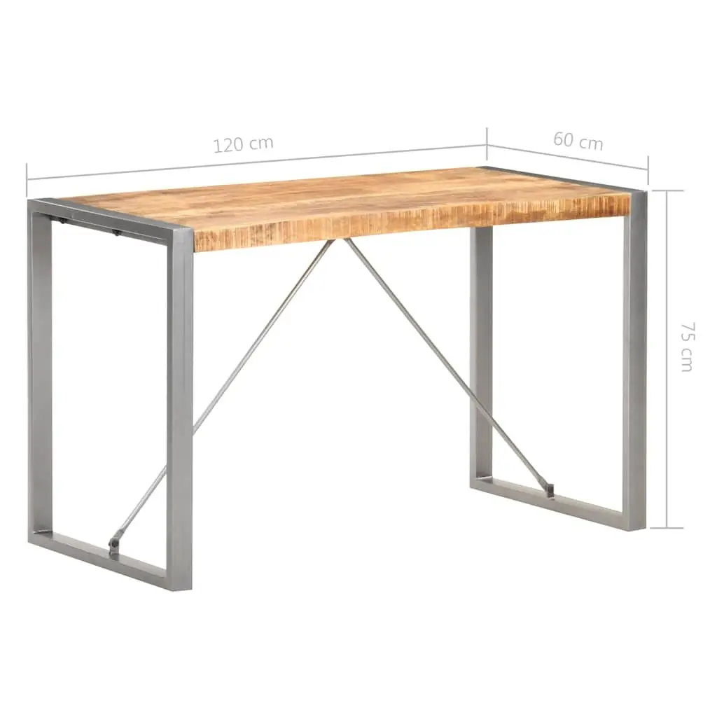 Dining Table 120x60x75 cm Kitchen Room Furniture Solid Mango Wood Industrial