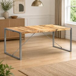 Warm Solid Mango Wood Dining Table 180x90x75 cm
