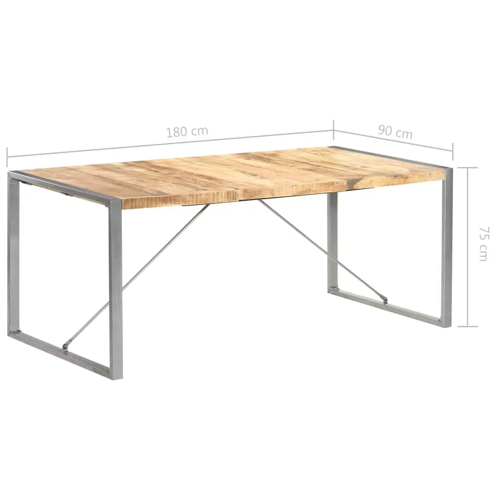 Dining Table 180x90x75 cm Solid Mango Wood Kitchen Room Furniture Brown