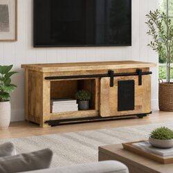 Rustic Vintage TV Cabinet with Solid Mango Wood