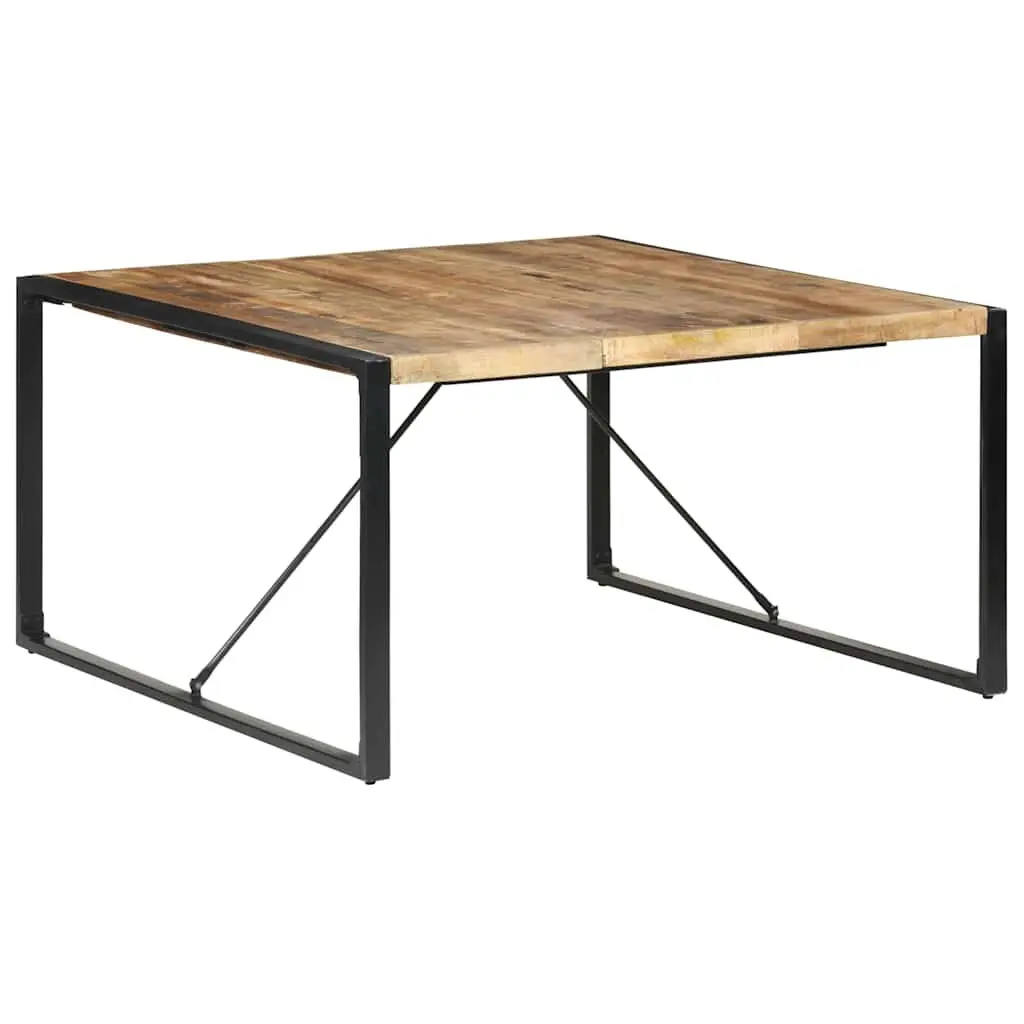 Dining Table Industrial Style 140x140x75 cm Solid Mango Wood