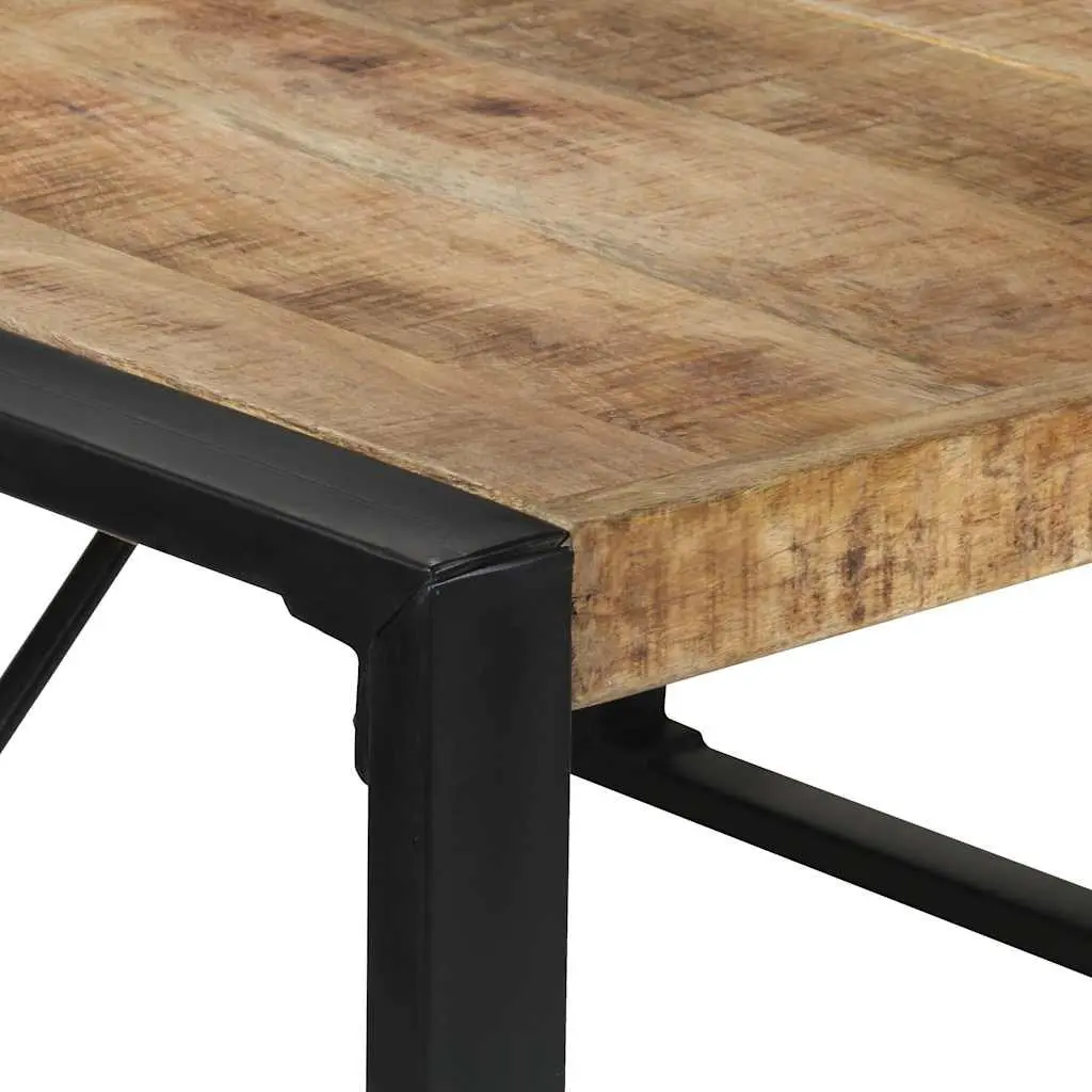 Dining Table Industrial Style 140x140x75 cm Solid Mango Wood