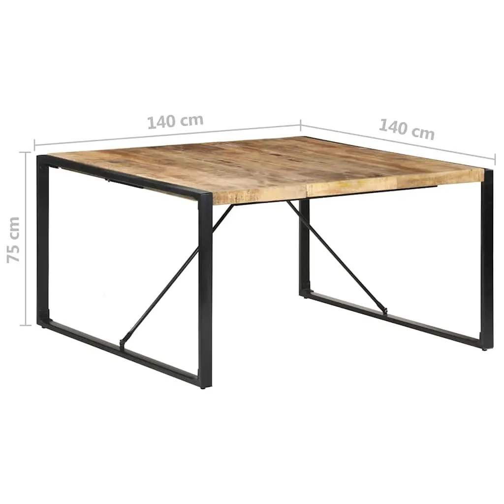 Dining Table Industrial Style 140x140x75 cm Solid Mango Wood