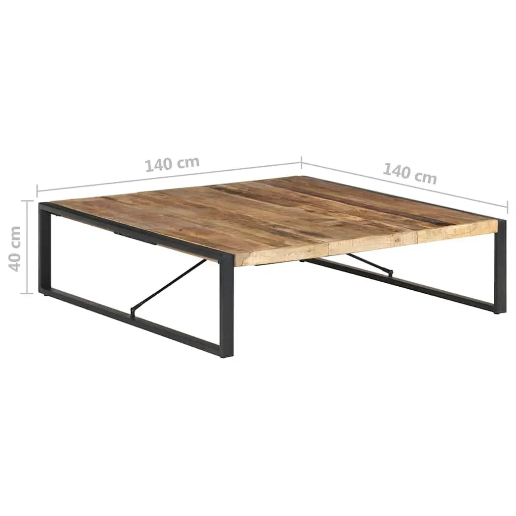 Coffee Table 140x140x40cm Industrial Style Solid Wood Mango Living Room