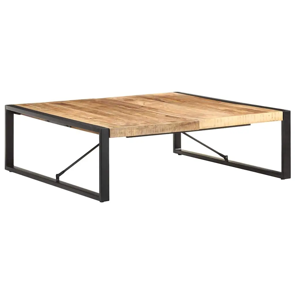 Coffee Table Industrial Black 120x120x40cm Solid Mango Wood