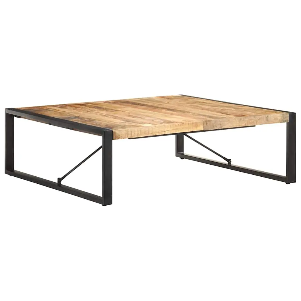 Coffee Table Industrial Black 120x120x40cm Solid Mango Wood