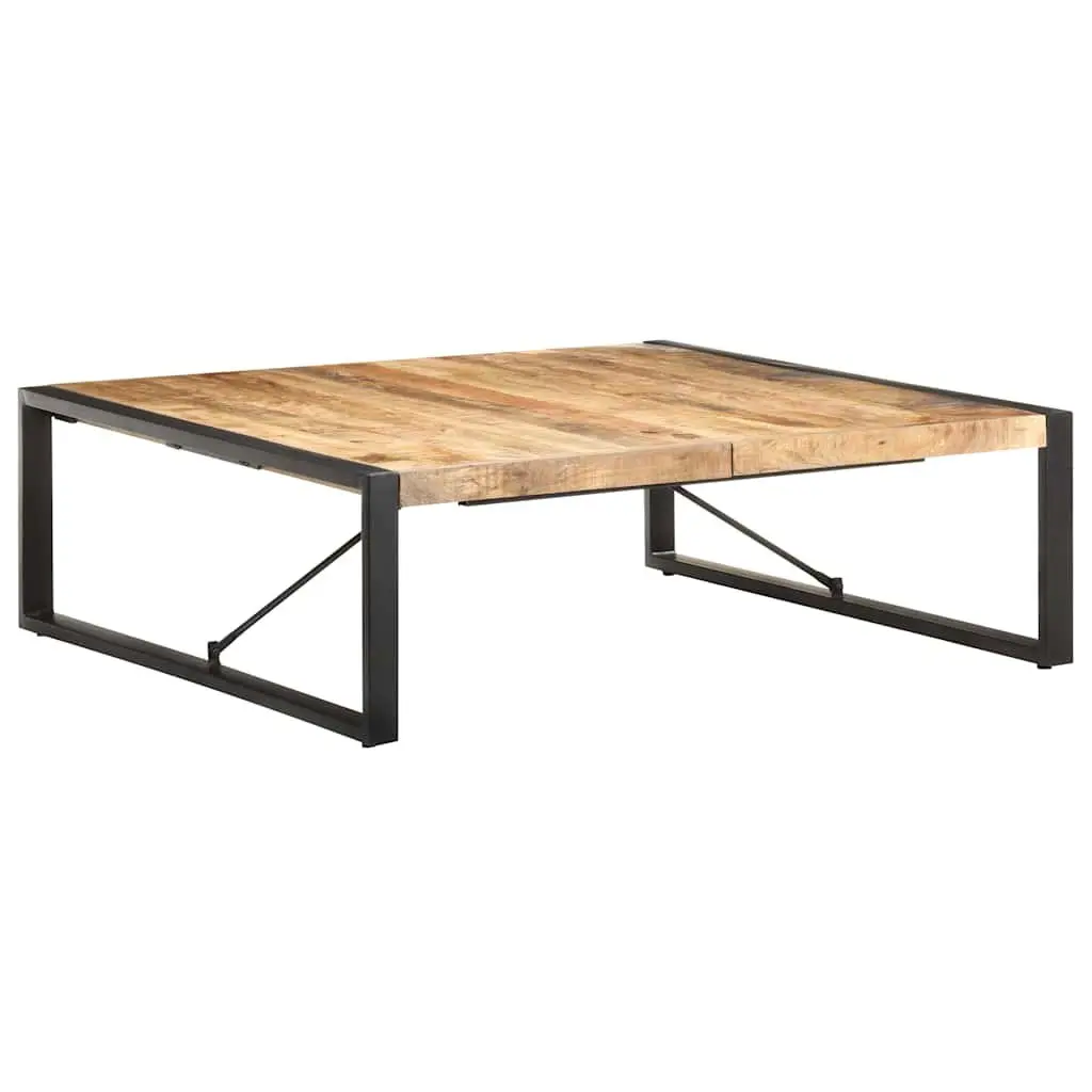 Coffee Table Industrial Black 120x120x40cm Solid Mango Wood