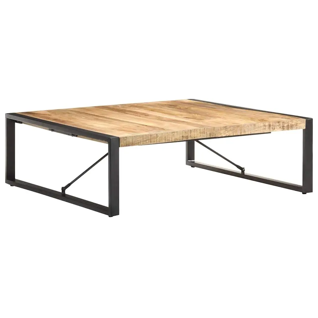 Coffee Table Industrial Black 120x120x40cm Solid Mango Wood