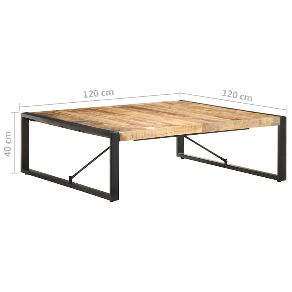 Coffee Table Industrial Black 120x120x40cm Solid Mango Wood
