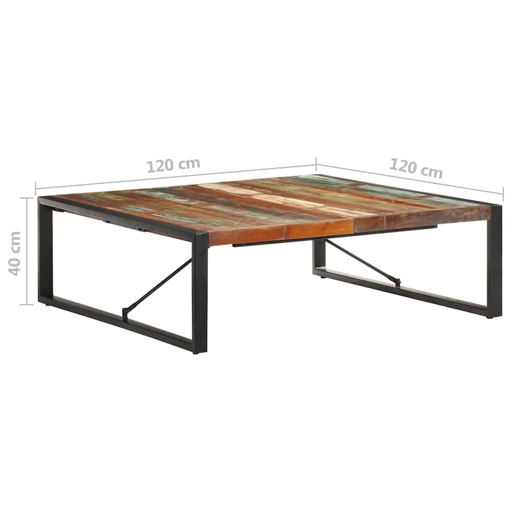 Coffee Table Industrial 120x120x40 cm Solid Reclaimed Wood