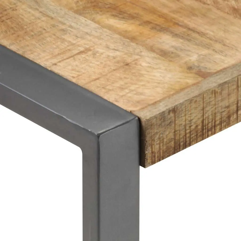 Coffee Table 120x120x40 cm Industrial Style Solid Wood Mango Grey Living Room