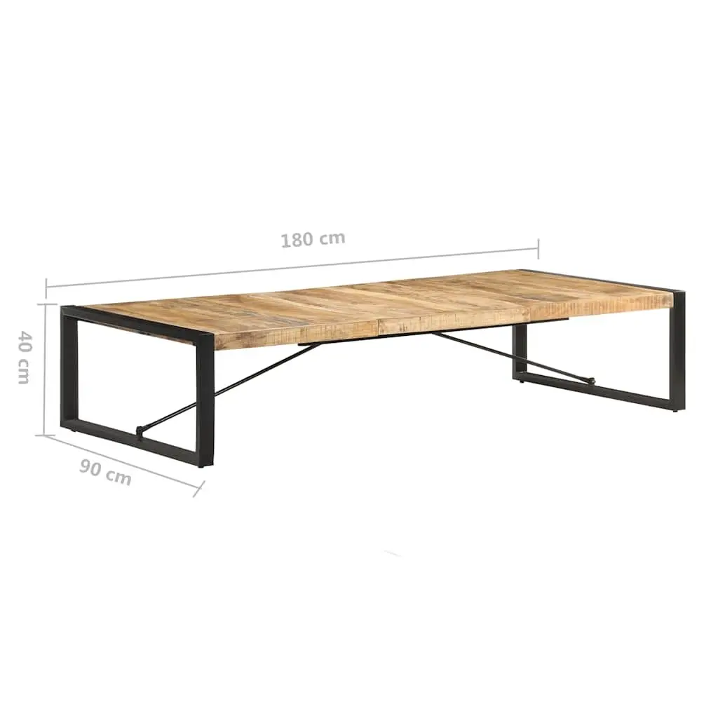 Industrial Coffee Table 180x90x40 cm Solid Mango Wood Living Room Furniture