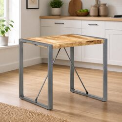 Rustic Dining Table 80x80x75 cm Rough Mango Wood