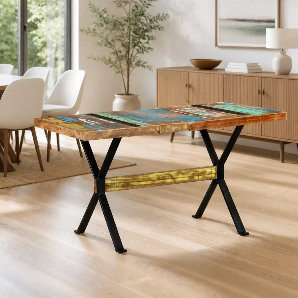 Solid Reclaimed Wood Dining Table 140x70x76 cm