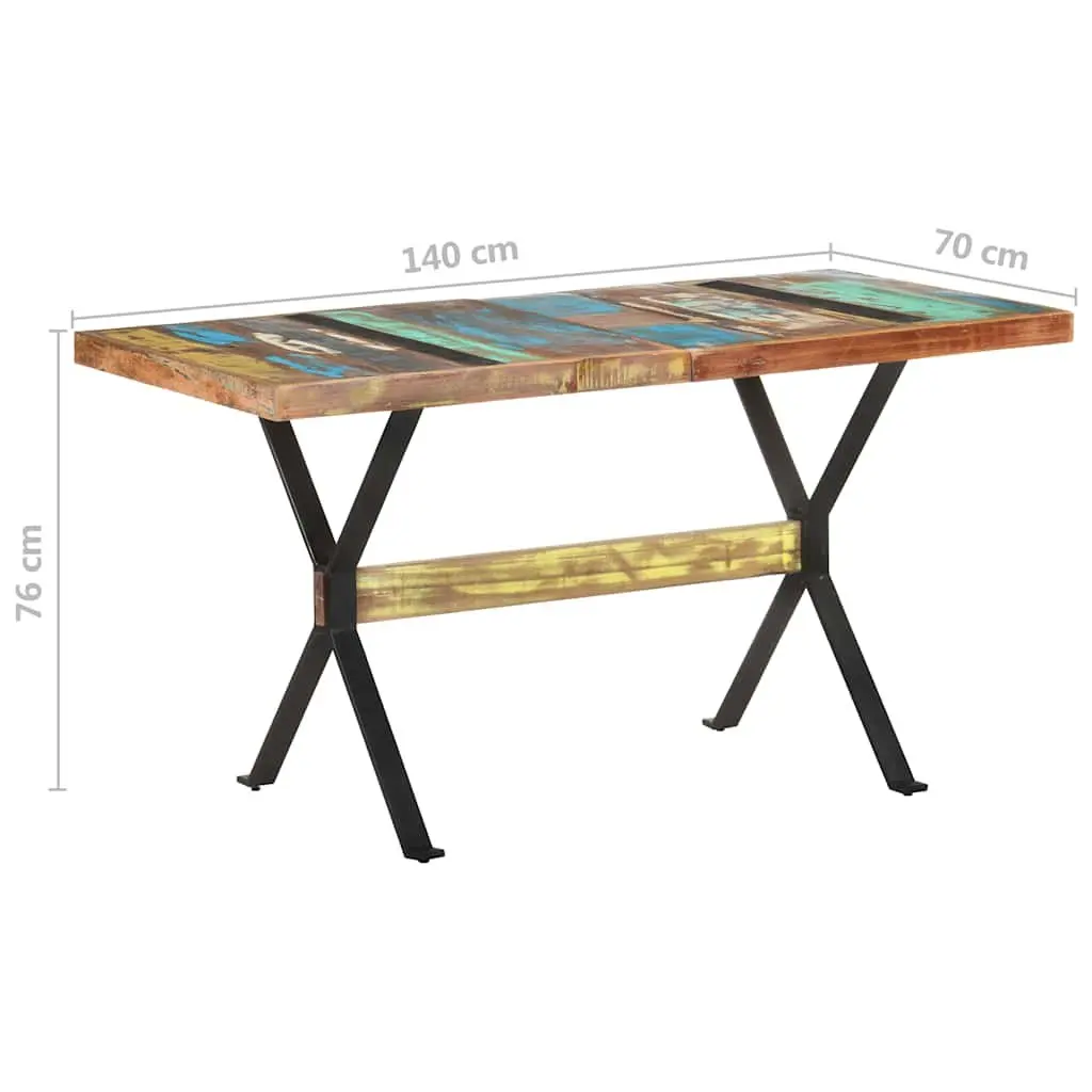 Solid Reclaimed Wood Dining Table 140x70x76 cm