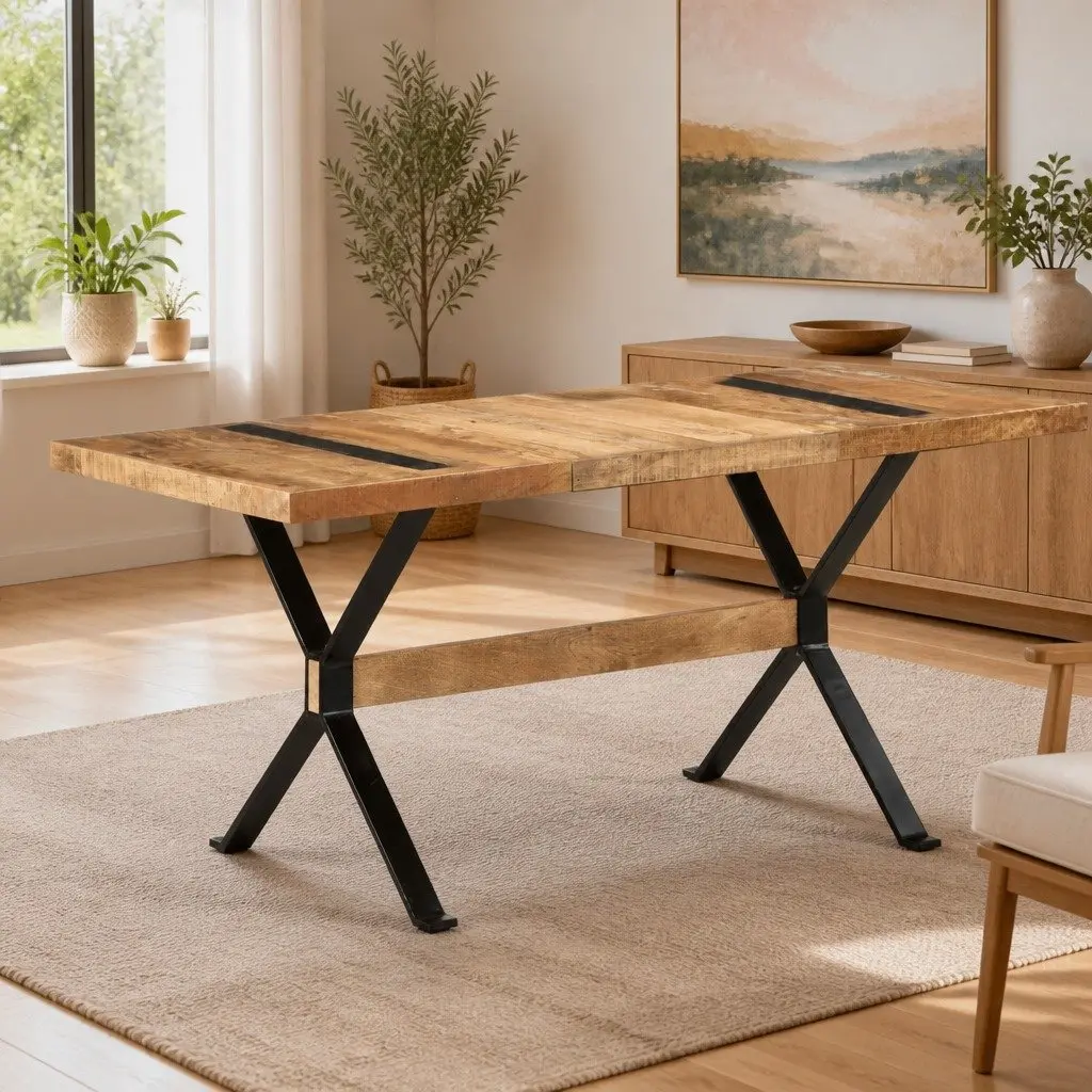 Dining Table Industrial Style 160x80x76 cm Wooden