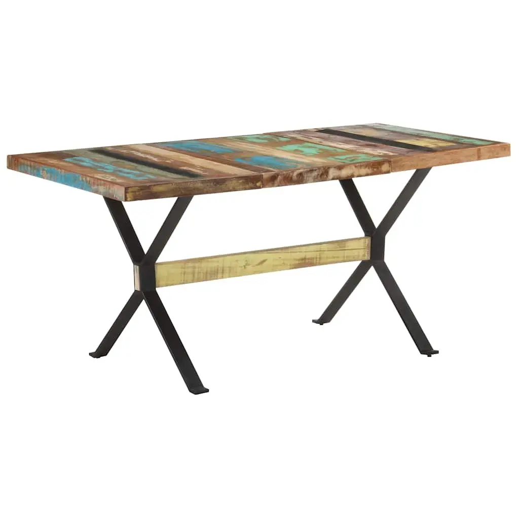 Dining Table Industrial 160x80x76 cm Solid Reclaimed Wood