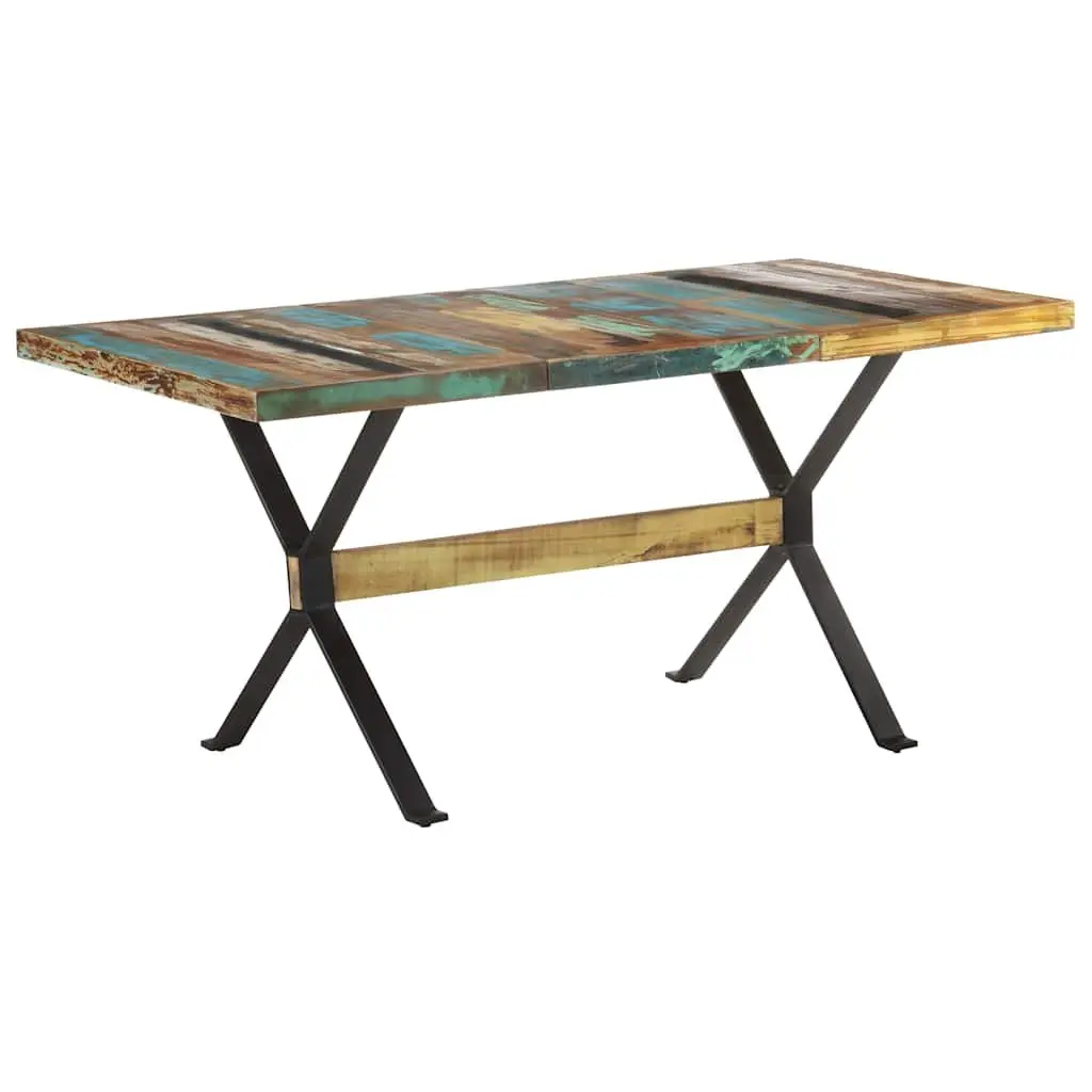 Dining Table Industrial 160x80x76 cm Solid Reclaimed Wood