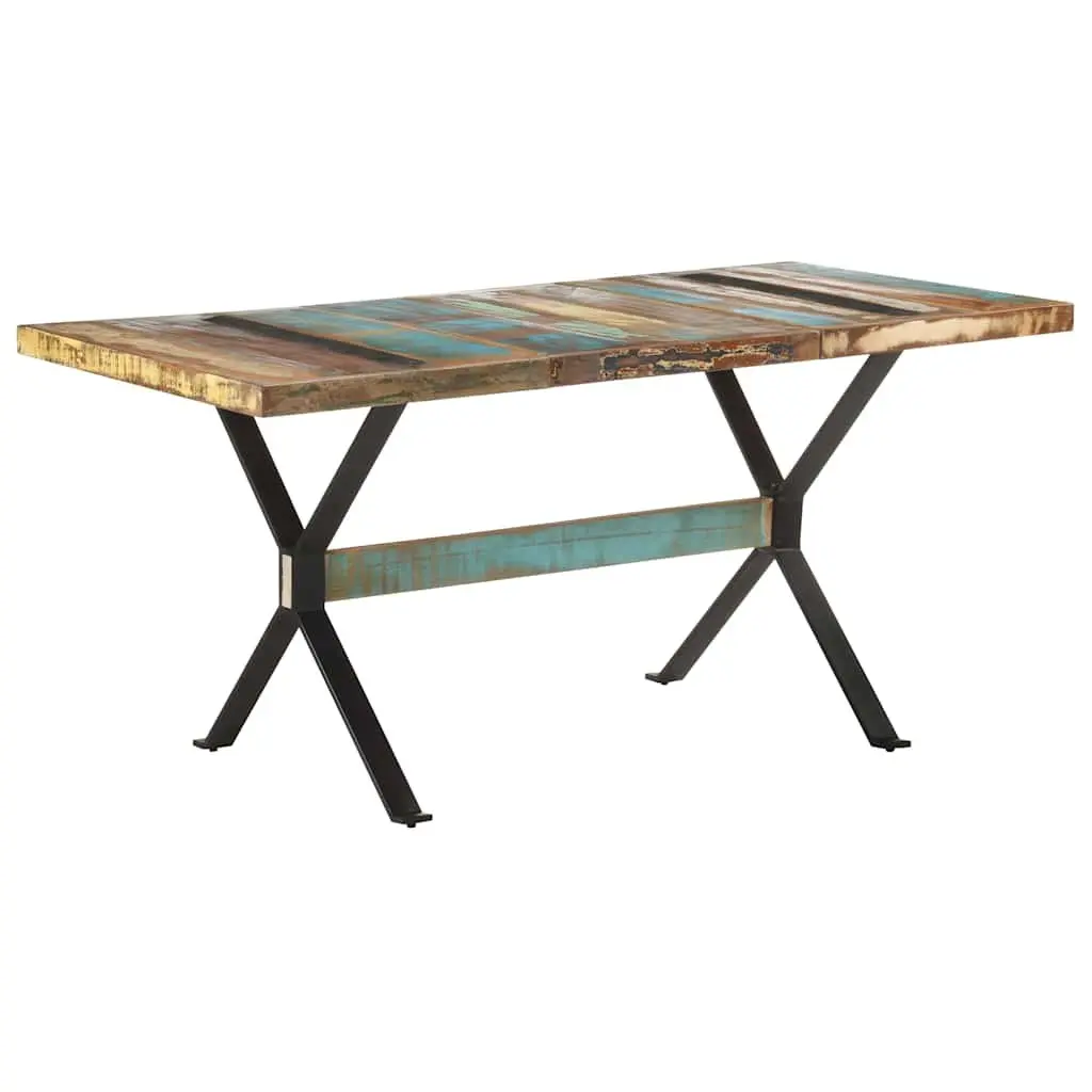 Dining Table Industrial 160x80x76 cm Solid Reclaimed Wood