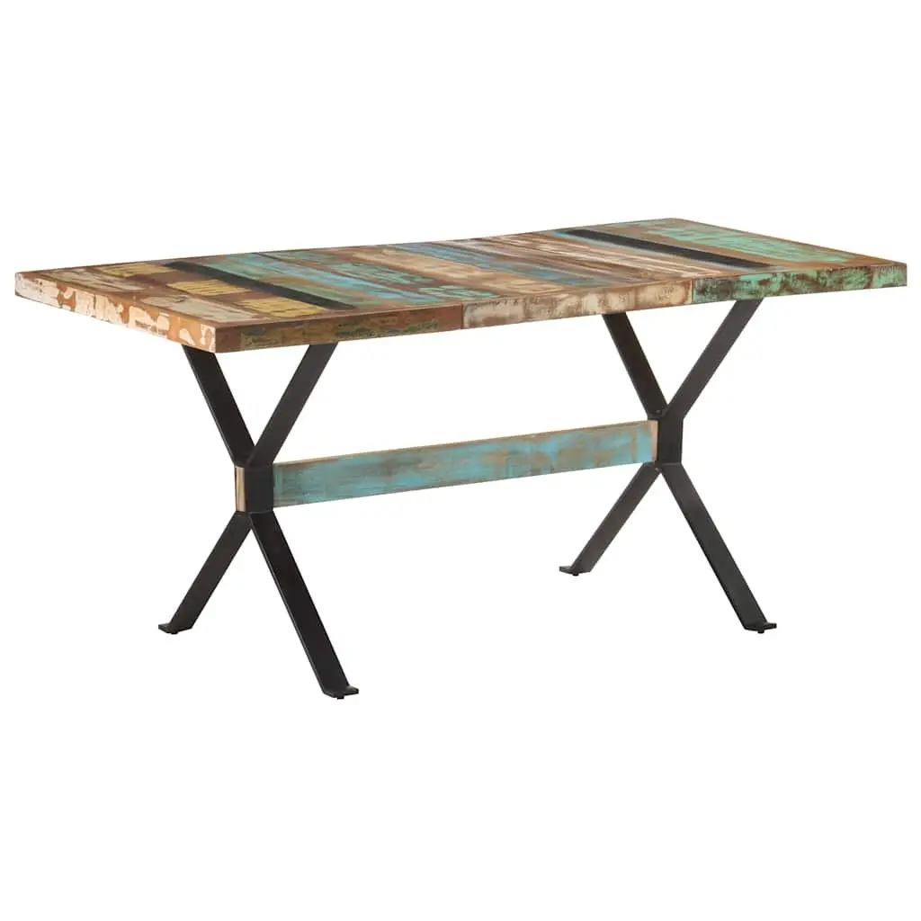 Dining Table Industrial 160x80x76 cm Solid Reclaimed Wood