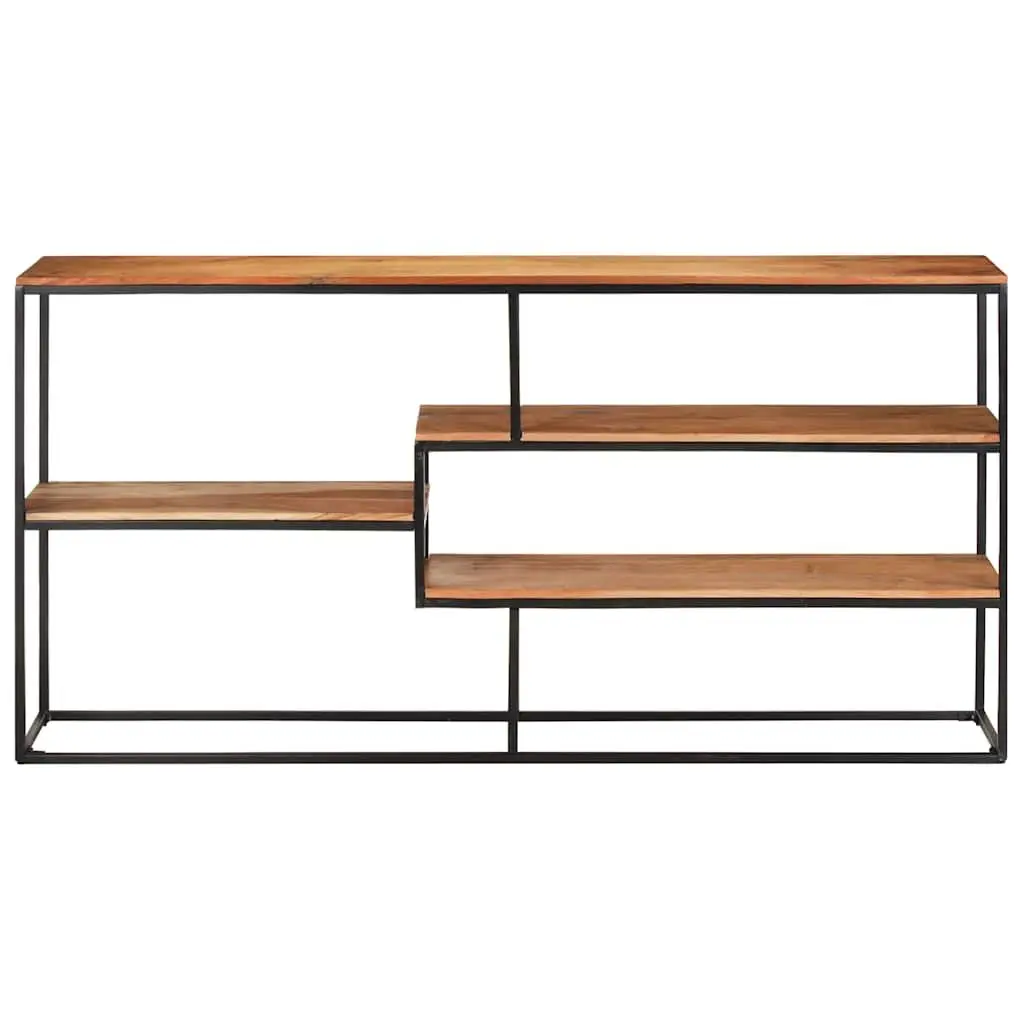 Solid Acacia Wood Sideboard Industrial 150x30x75 cm Brown Steel Frame