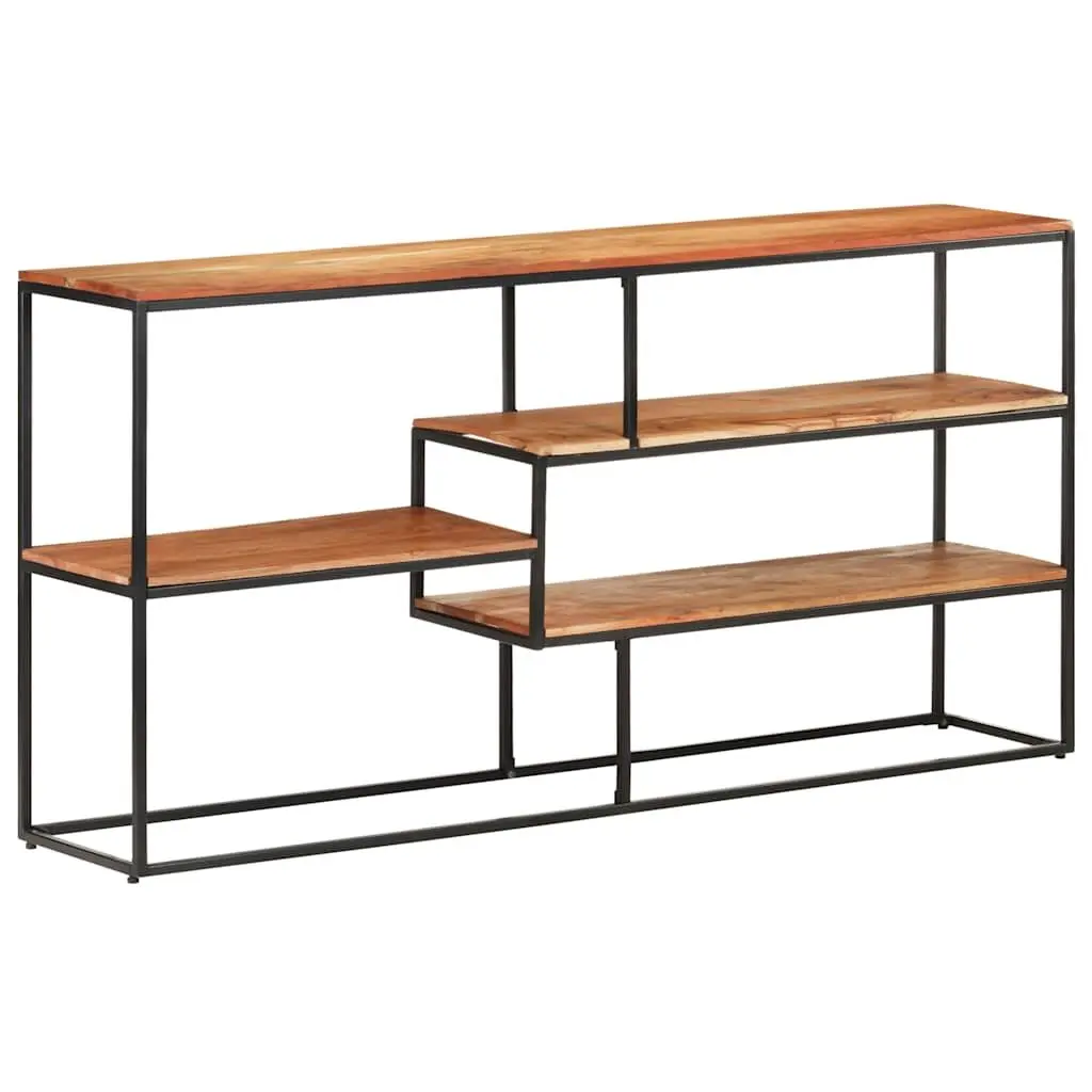 Solid Acacia Wood Sideboard Industrial 150x30x75 cm Brown Steel Frame
