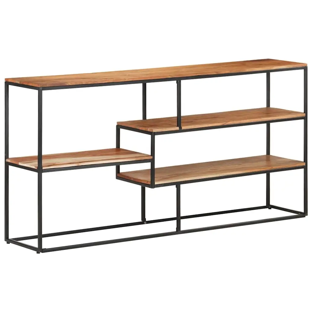 Solid Acacia Wood Sideboard Industrial 150x30x75 cm Brown Steel Frame