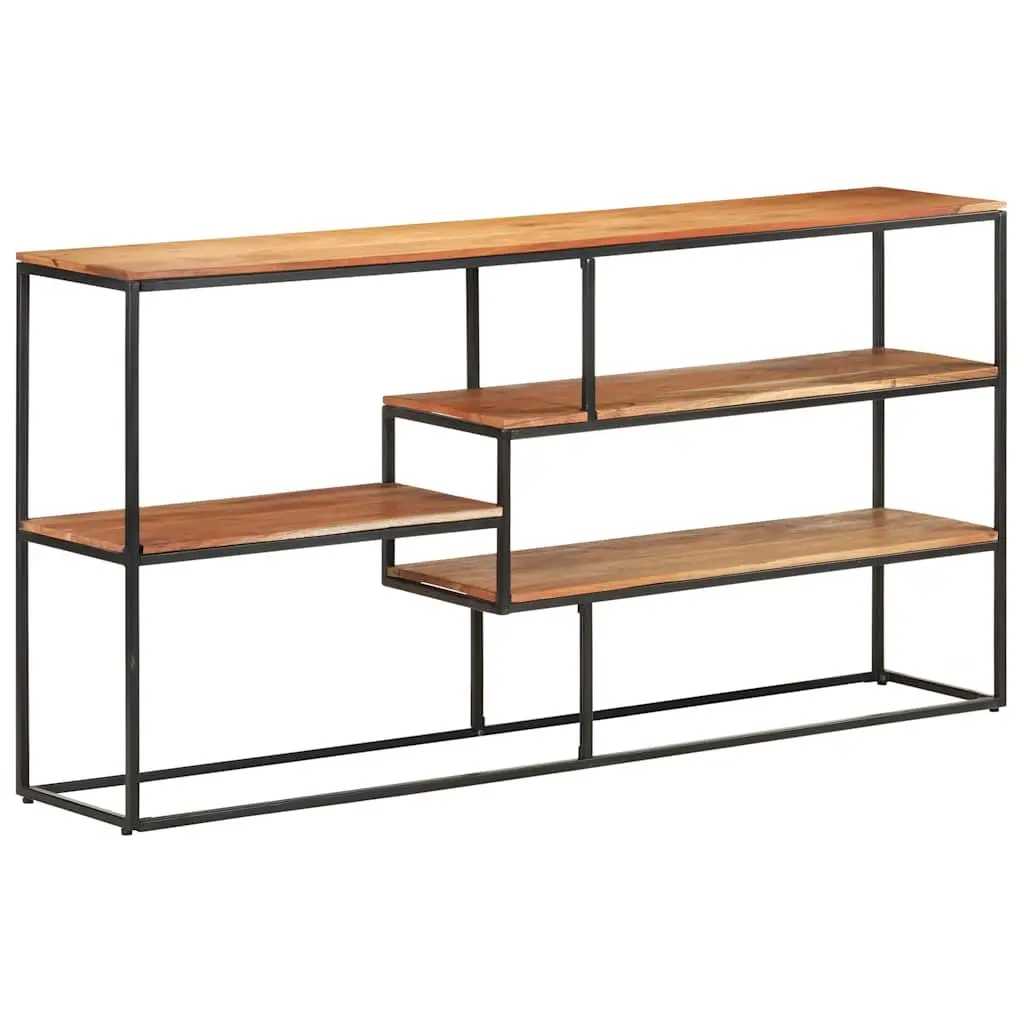 Solid Acacia Wood Sideboard Industrial 150x30x75 cm Brown Steel Frame
