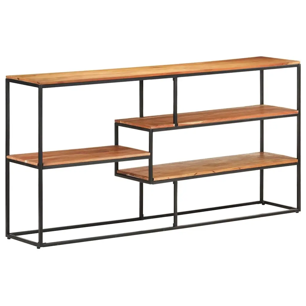 Solid Acacia Wood Sideboard Industrial 150x30x75 cm Brown Steel Frame