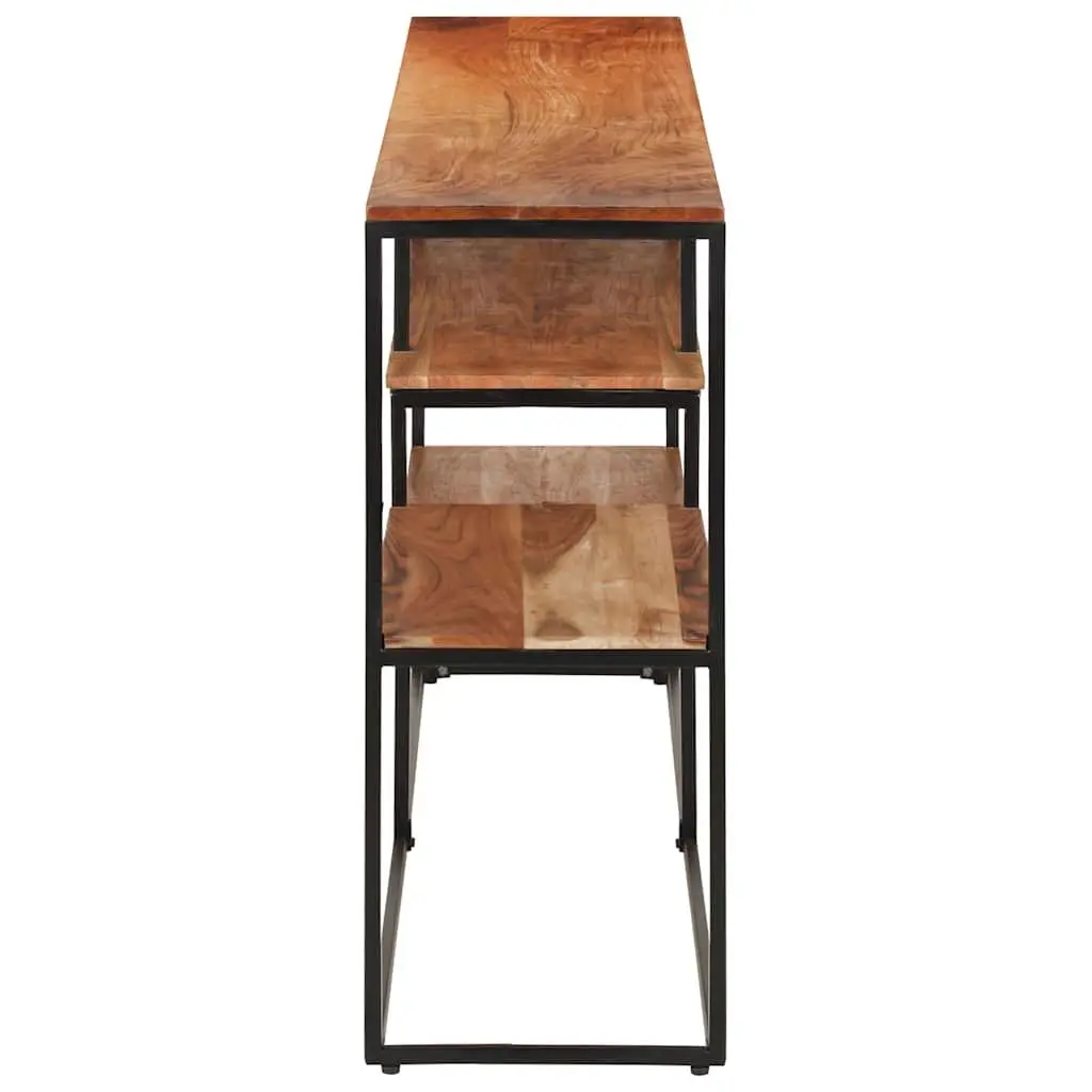 Solid Acacia Wood Sideboard Industrial 150x30x75 cm Brown Steel Frame