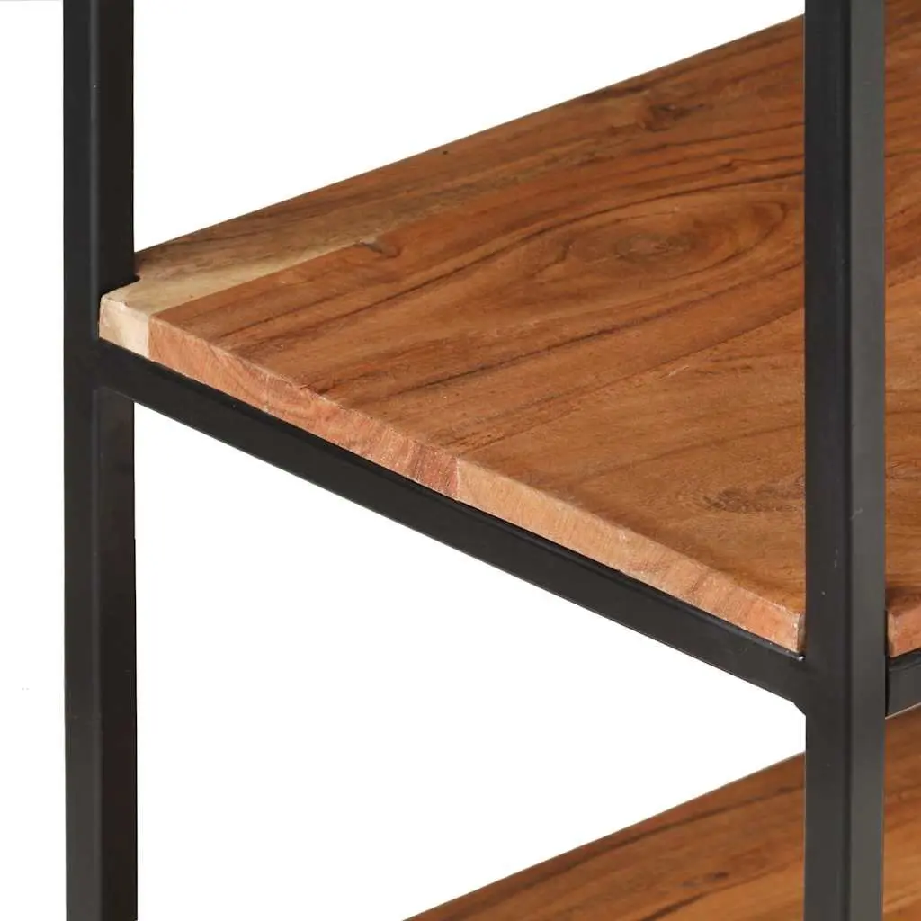Solid Acacia Wood Sideboard Industrial 150x30x75 cm Brown Steel Frame