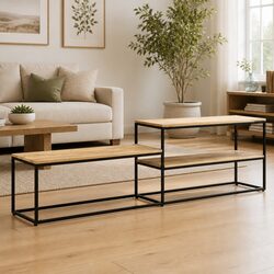 Industrial Style TV Cabinet 180x30x50 cm in Rough Mango Wood