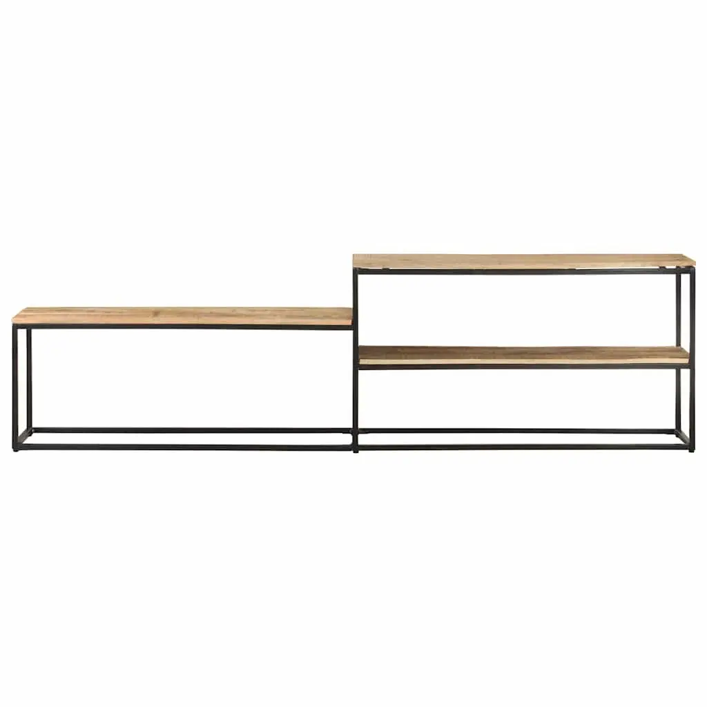 TV Cabinet Industrial Style 180x30x50 cm Rough Mango Wood with Steel Frame