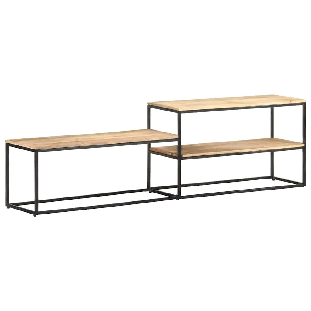 TV Cabinet Industrial Style 180x30x50 cm Rough Mango Wood with Steel Frame