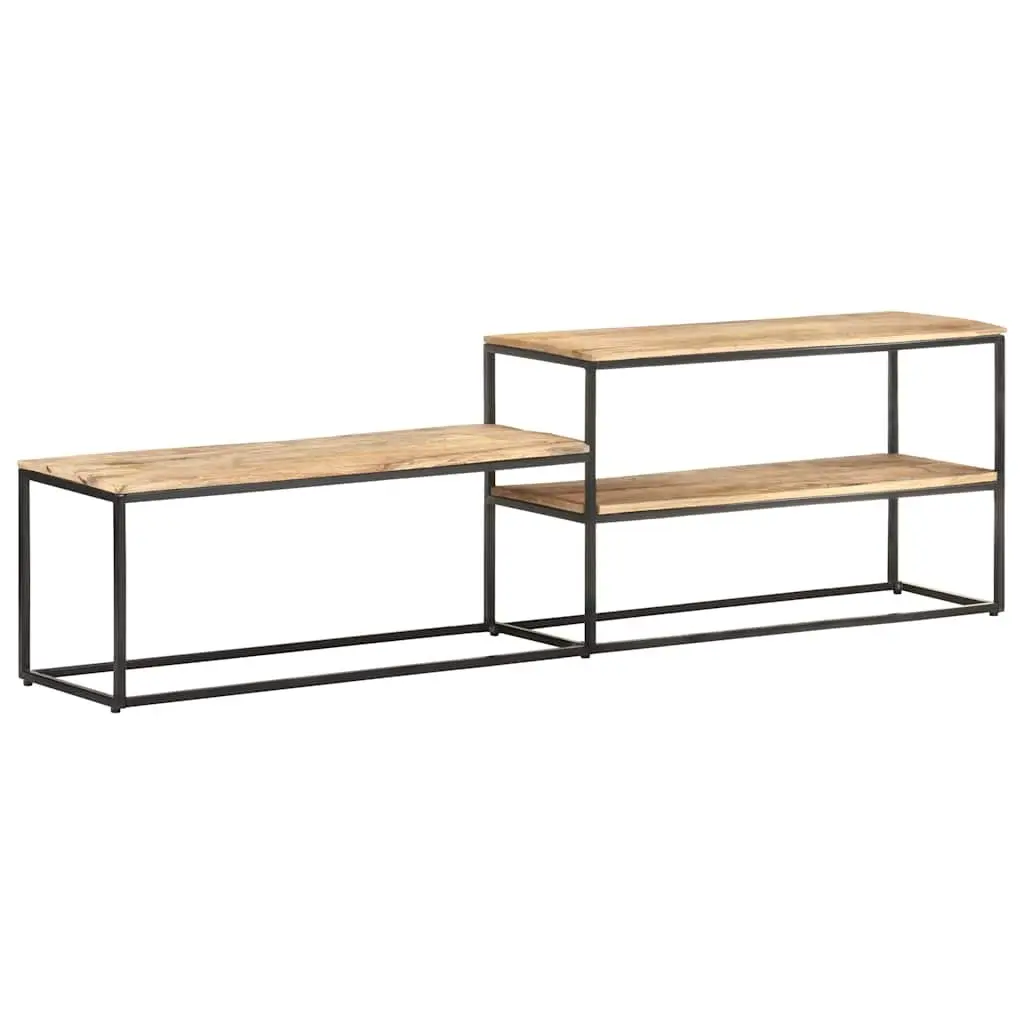 TV Cabinet Industrial Style 180x30x50 cm Rough Mango Wood with Steel Frame