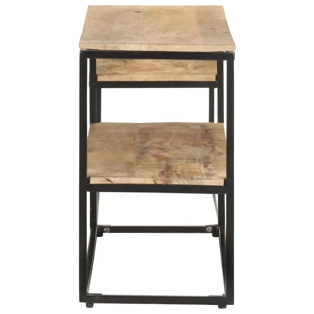 TV Cabinet Industrial Style 180x30x50 cm Rough Mango Wood with Steel Frame