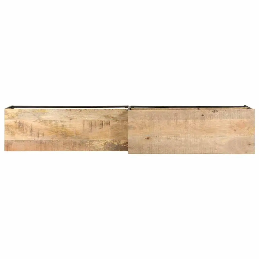 TV Cabinet Industrial Style 180x30x50 cm Rough Mango Wood with Steel Frame