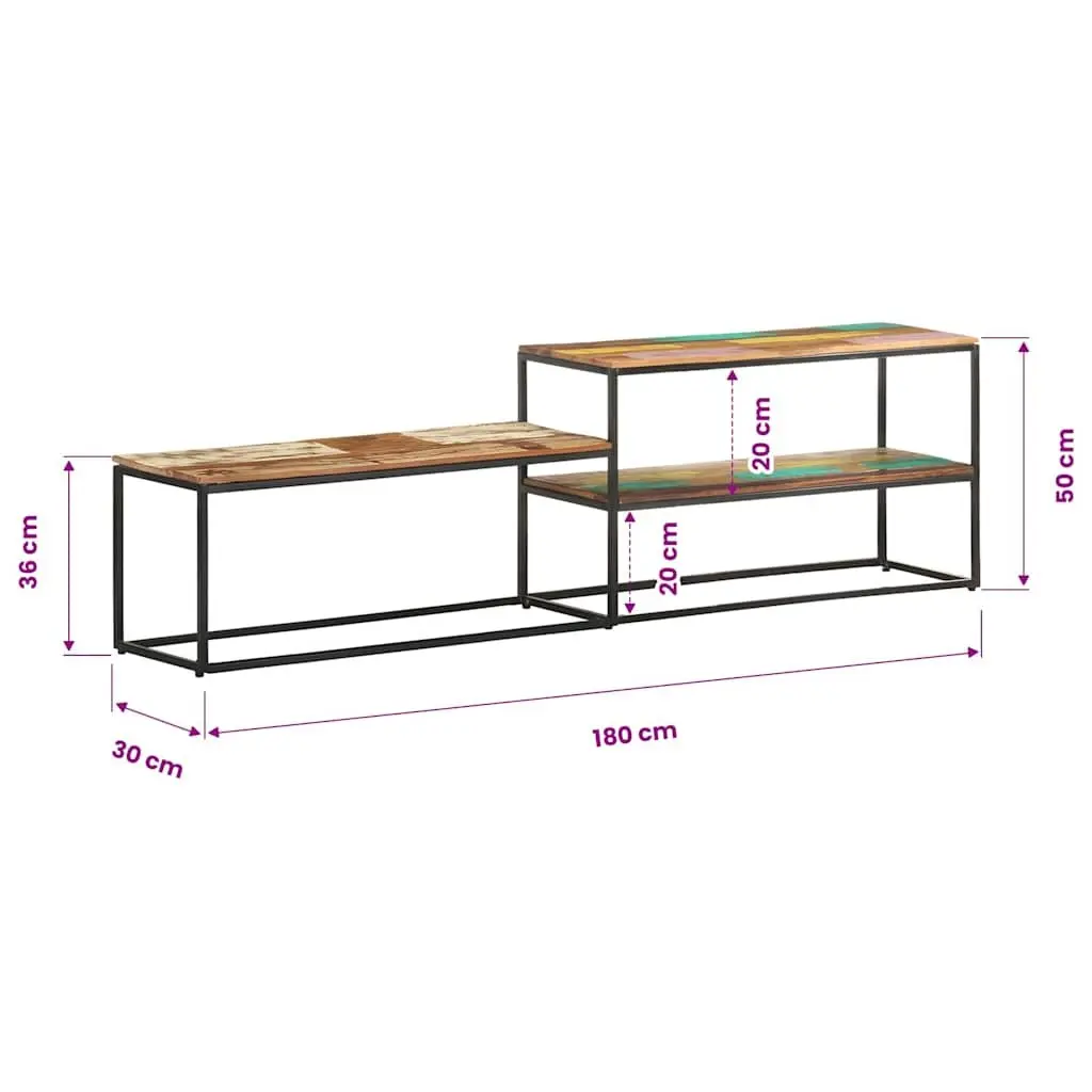 Industrial Style TV Cabinet 180x30x50 cm Solid Wood