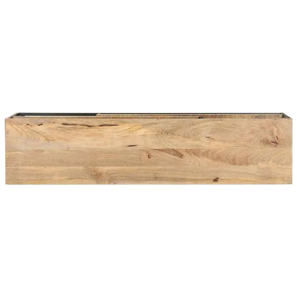 TV Cabinet Industrial Style 130x30x45cm Rough Mango Wood Media Storage Unit