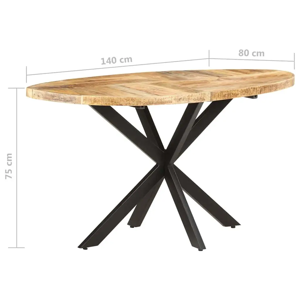 Solid Mango Wood Dining Table Brown 140x80x75 cm