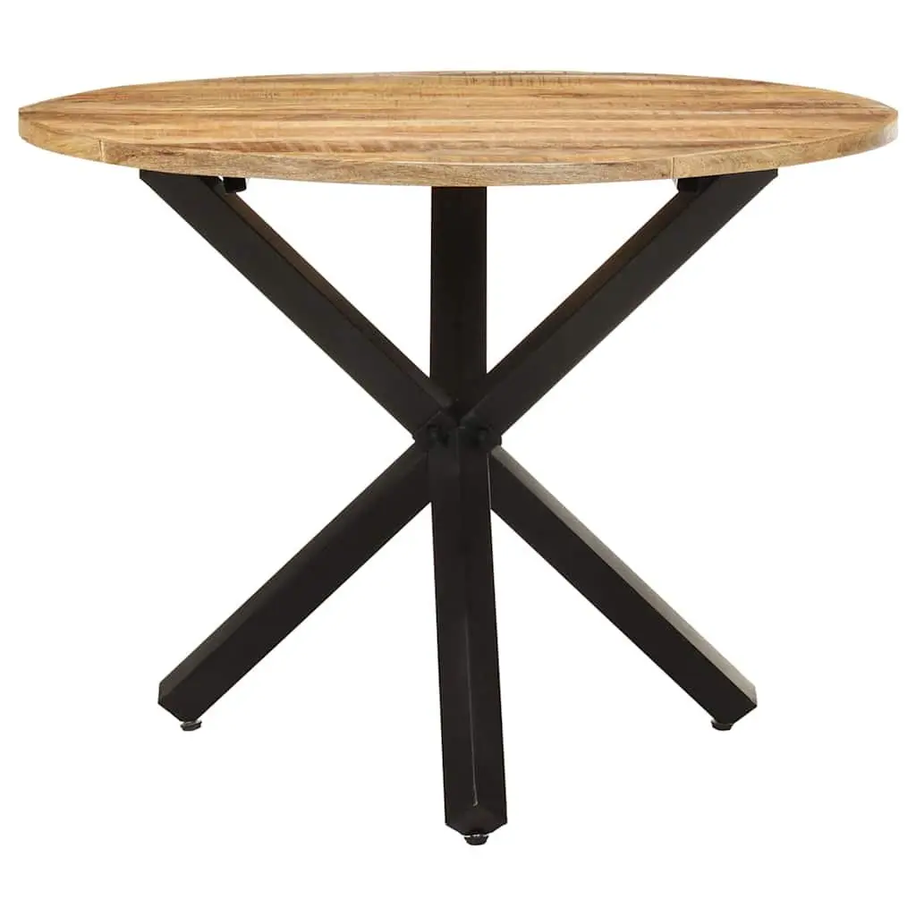 Round Dining Table 100x100x75cm Mango Wood Kitchen Dinner Furniture Brown