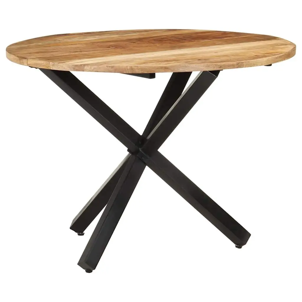 Round Dining Table 100x100x75cm Mango Wood Kitchen Dinner Furniture Brown