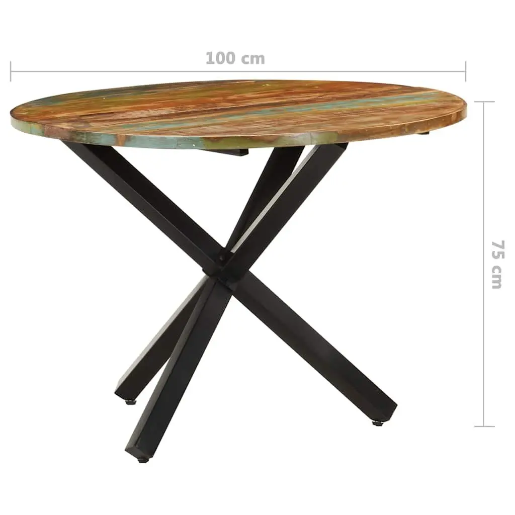 Reclaimed Wood Round Dining Table 100x100x75cm