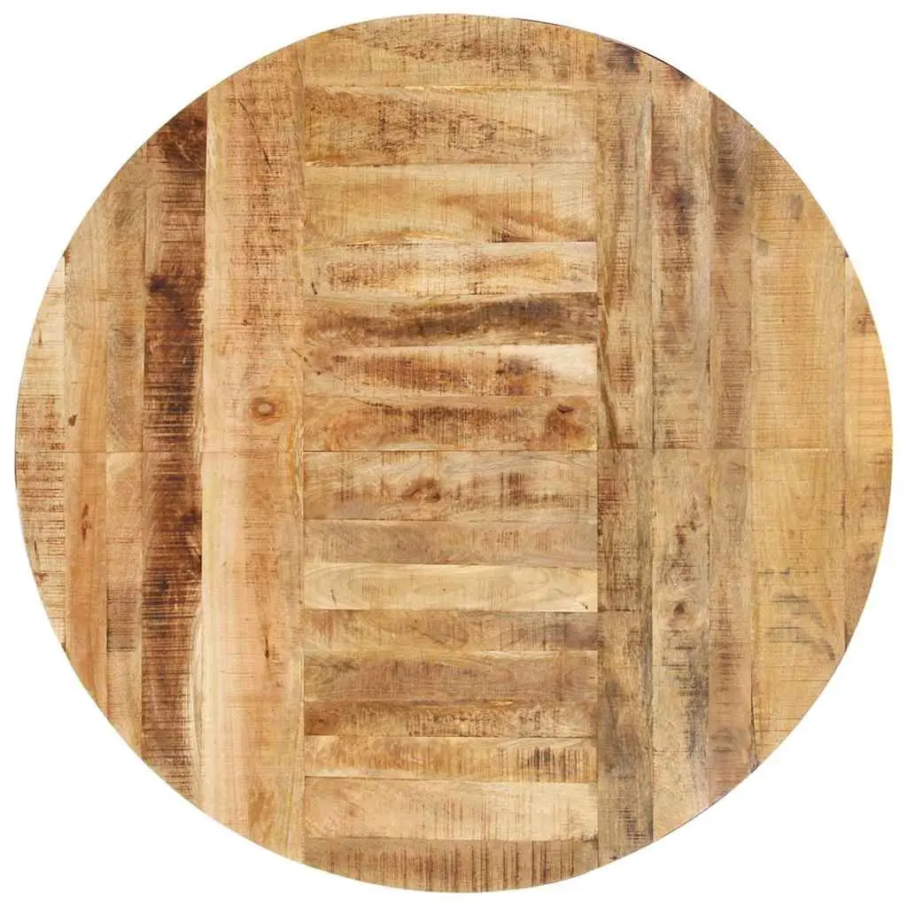 Round Dining Table Brown 175cm Rough Mango Wood
